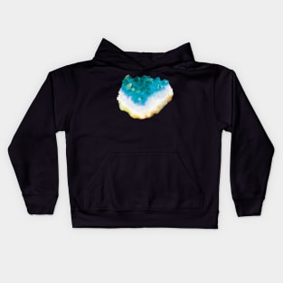 Turquoise Blue Crystal Kids Hoodie